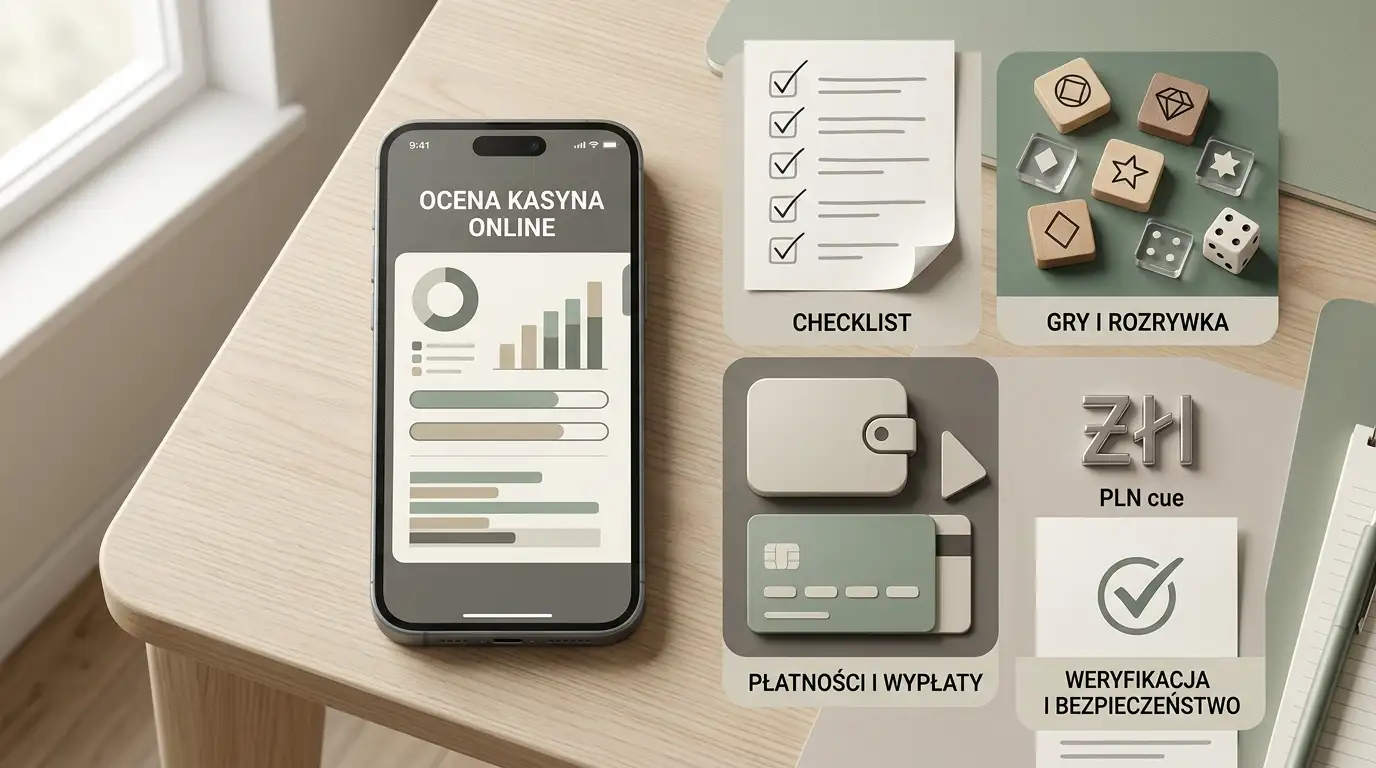 Ilustracja listy kontrolnej do oceny kasyna online w Polsce